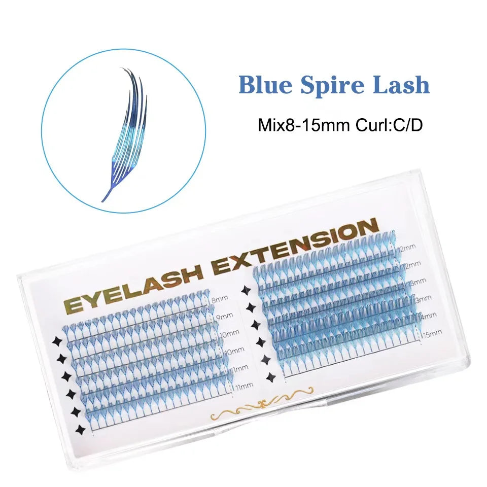 AGUUD Color Shiny Comic Spire Lashes Extension Manga Style Holographic Feather Lash Natural Soft Tinsel Anime Lash for Christmas