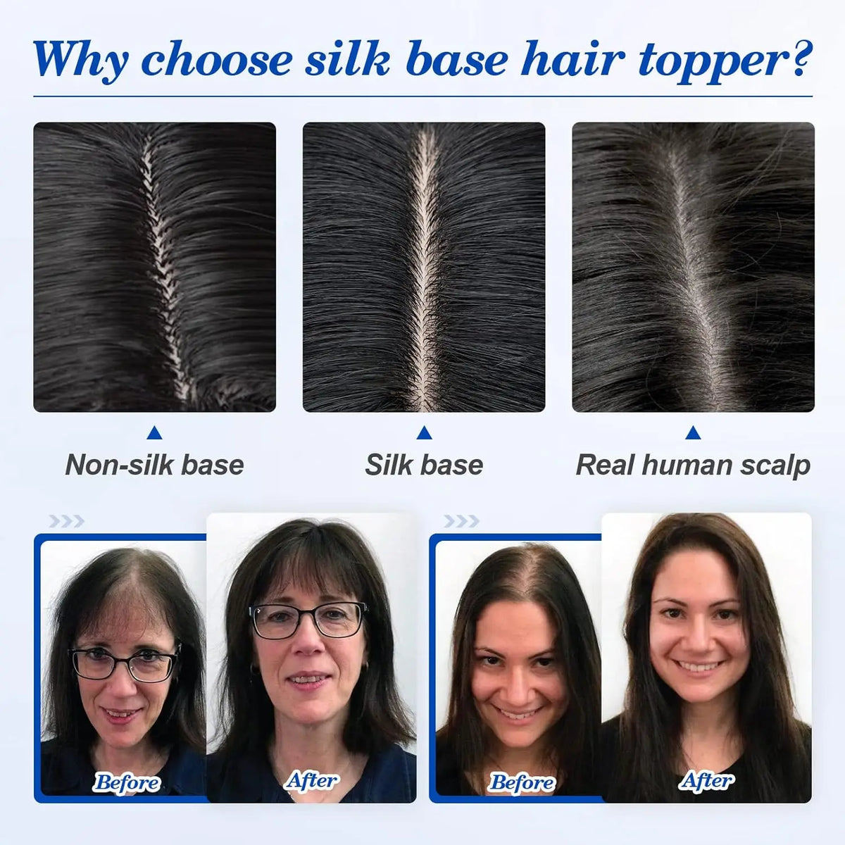 Straight Women Toupee 100% Human Remy Hair Silk Base Human Hairpiece Clip in Human Hair Extension Natural Hair System Toppers