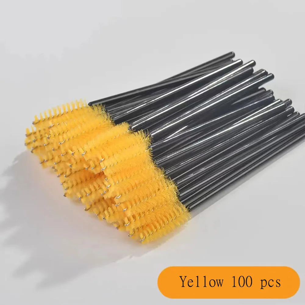100 Pcs Disposable Eyelash Mascara Brushes for Eye Lashes Extension Eyebrow and Makeup of Makeup Tools