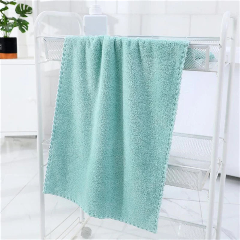Soft Towel Bath Washing Cleaning Swimming Bathing Tools Dry Hair Water Absorbent Double-Sided Coral Velvet Microfiber Towel