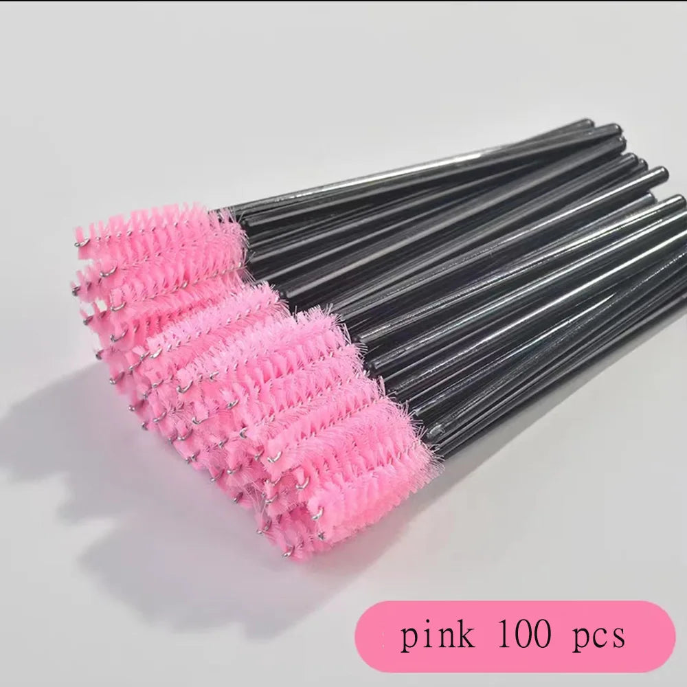 100 Pcs Disposable Eyelash Mascara Brushes for Eye Lashes Extension Eyebrow and Makeup of Makeup Tools