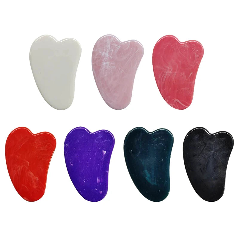 1Pcs Plastic Scraper Board Massage Rose Quartz Jade Guasha Stone For Face Neck Skin Lifting Wrinkle Remover Beauty Care