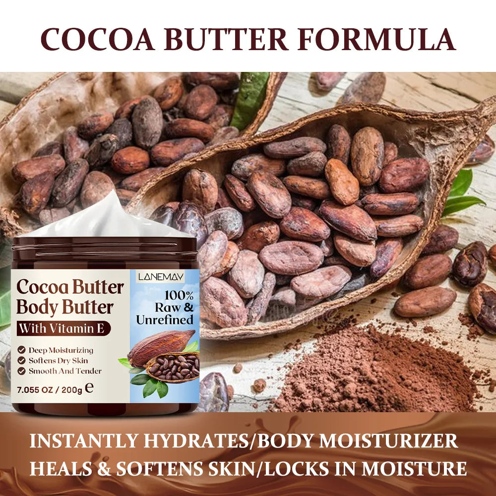 200g/7.05OZCocoa butter 100% RawUltra-Moisturizing Butter to Deeply Hydrate & Condition Skin, Promotes Smooth Skin Tone&Texture