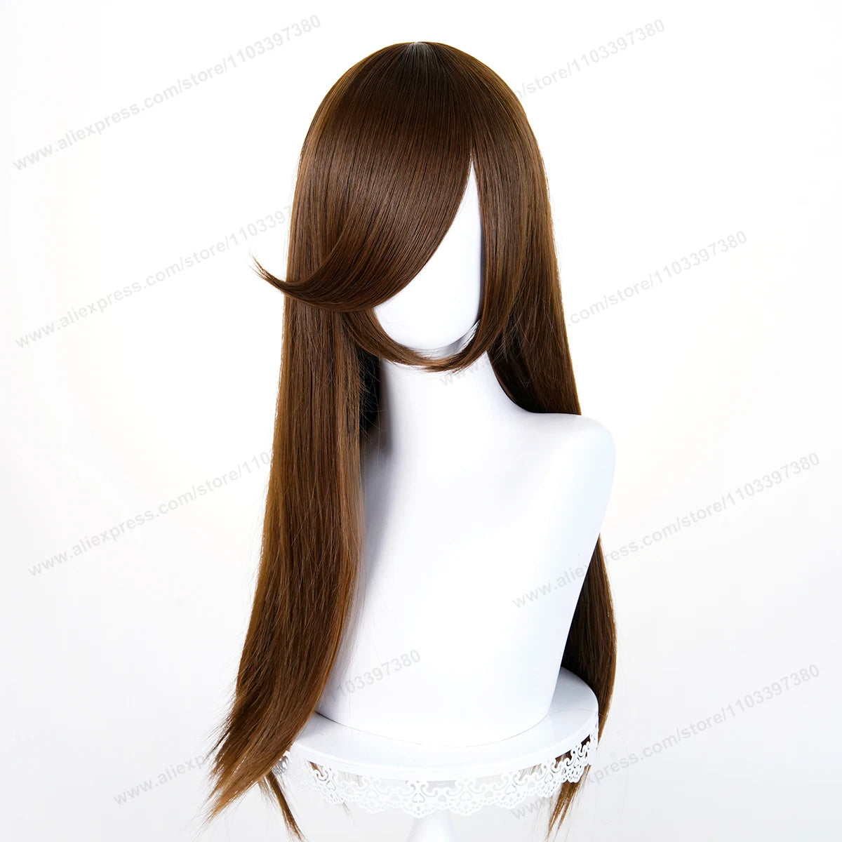 60cm Long Straight Cosplay Synthetic Wig With Bangs Golden Yellow Green Blonde Purple Heat Resistant Hair Anime Wigs + Wig Cap