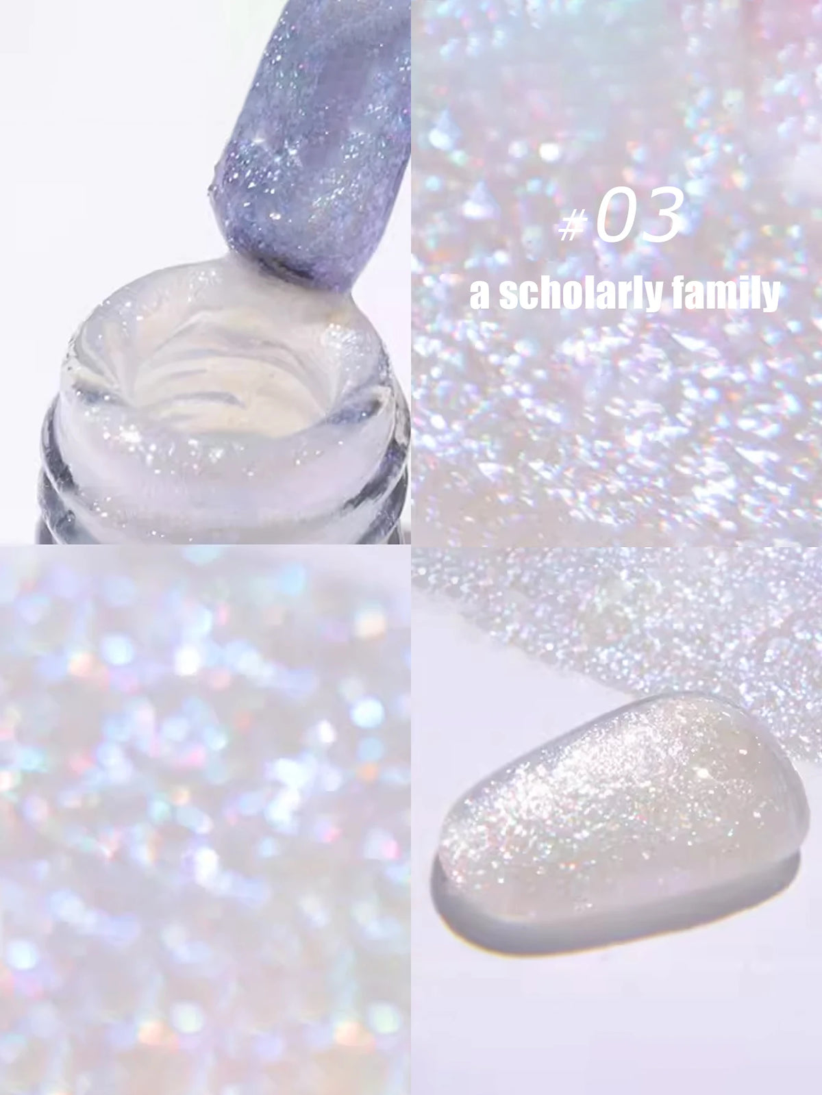 MN 1-9PCS Pink Blue White Green Color Series Gel Nail Polish With Strobe Glitter Brocade Diamond Gel Polish