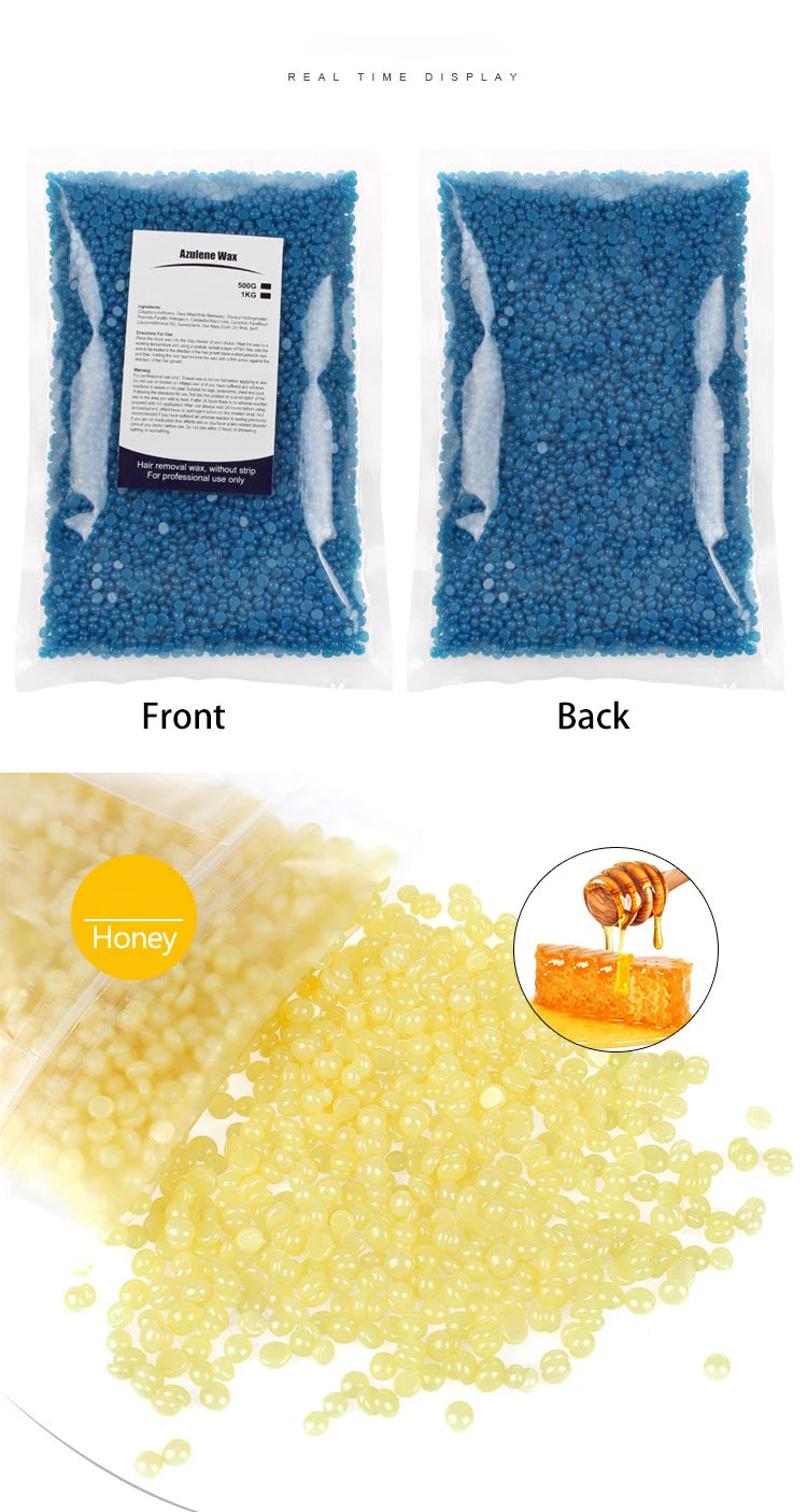500g Wax Beans For Wax Heater Whole Body Hot Film Depilatory Wax For Wax Heater Kit Waxing Wax Beans For Hair Removal Wax Pot