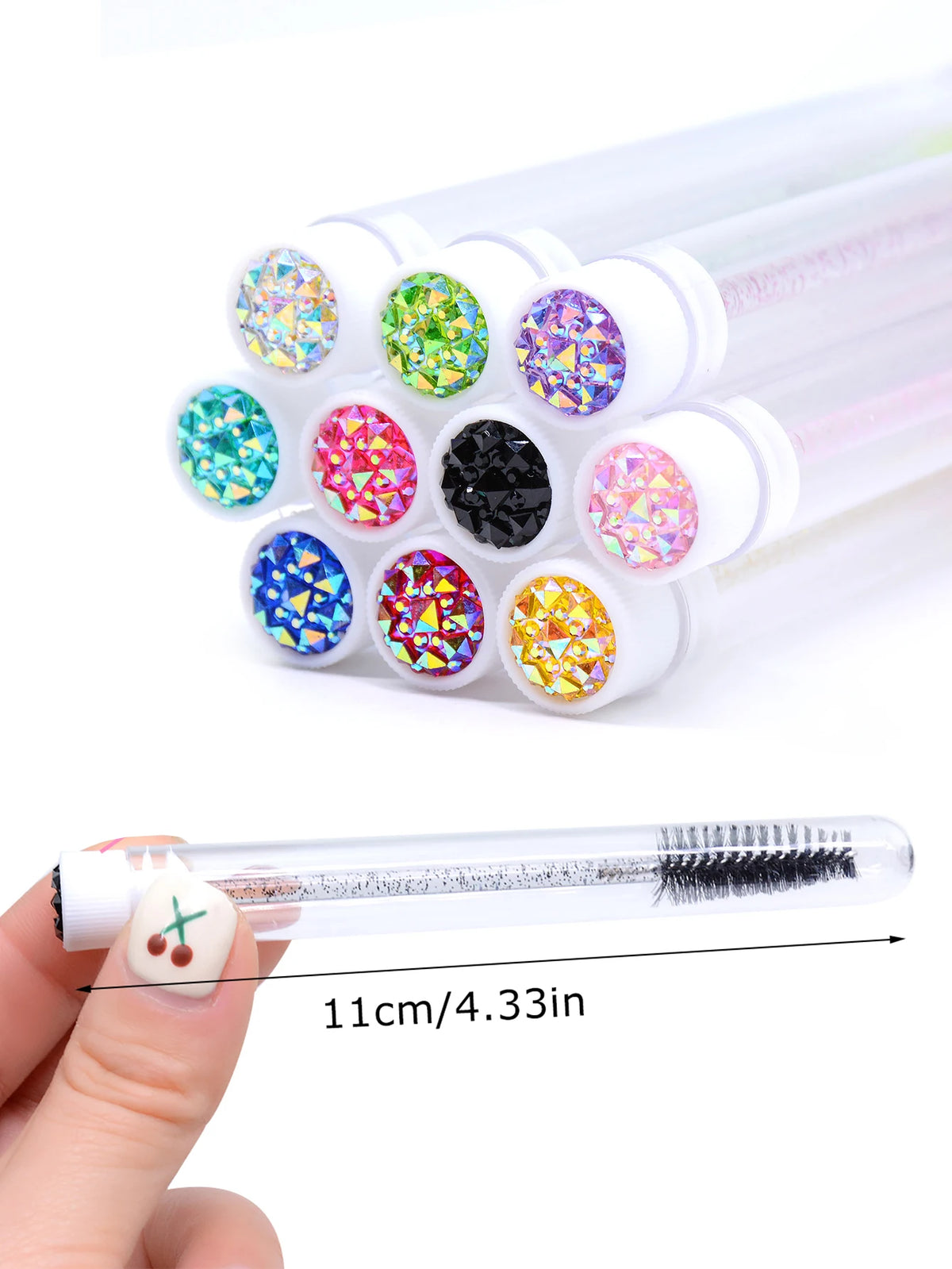20Pcs Eyelash Extension Brushes With Tubes Lash Mascara Wands Eyebrow Comb Spoolies Container Disposable Makeup Tool Applicator