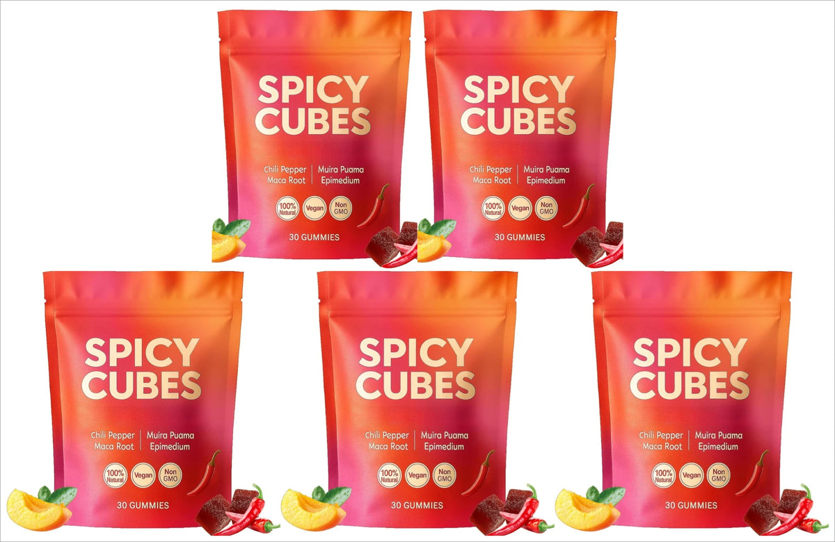 Spicy Cube Gummies for Him 30PCS Men Daily Wellness Supplement Calm Mood Support Natural Herbal Care for Energy & Vitality