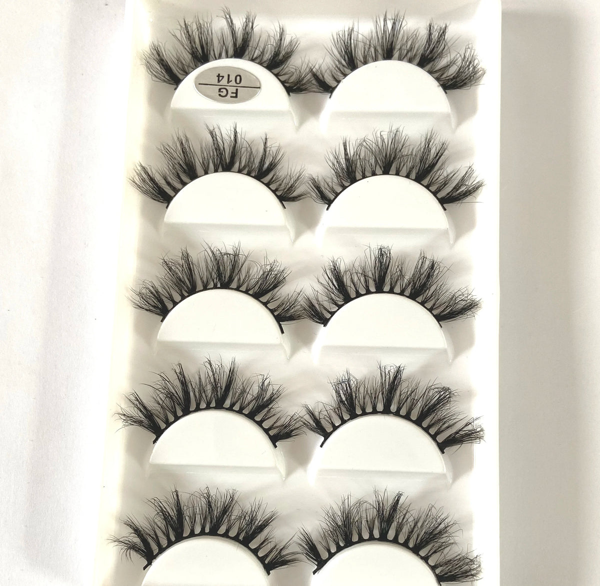 HBZGTLAD 5Pairs Handmade Mink Lashes Short False Eyelashes Dense Natural Long Messy Eye Lashes Reusable Stage Makeup Eyelashes