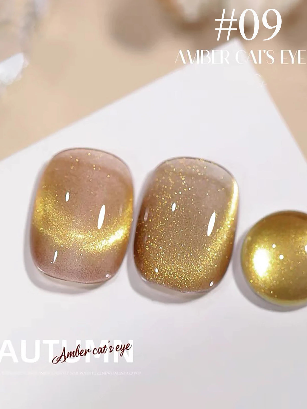 1-12pcs WS Autumn Winter Nails Golden Red Cat Eye Gel Nail Polish Whitening Popular Dopamine Nail Shop Nail Art Nail Supplies