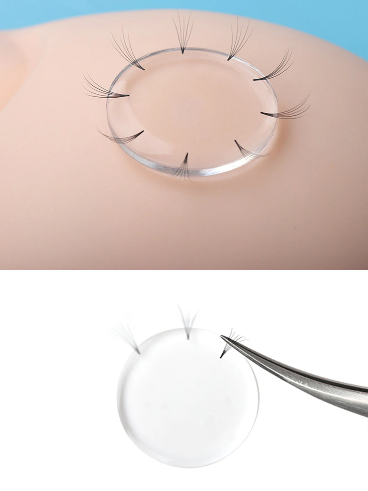 Eyelash Extension Forehead Sticker Silicone Pad Pink Clear Gel Pad Graft Lashes Tray Stand Pallet Pad Holder Makeup Tools