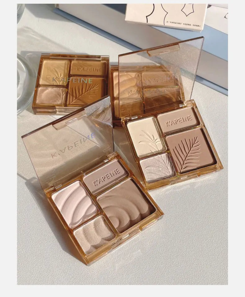 4Colors Matte Highlighter Contour 3D Facial Bronzer Brightening Glitter Highlight Palette Eye Shadow Nose Powder Makeup Cosmetic