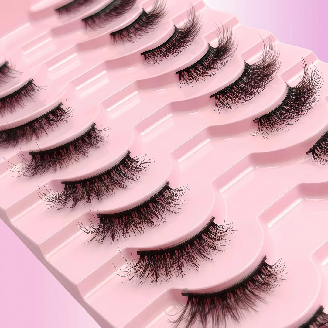 10 Pairs Black Band Cat Eye False Eyelashes Natural Breathable Reusable For Daily Halloween Christmas Black Friday
