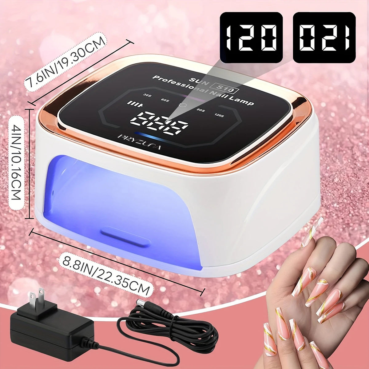 36 LEDS Rechargeable Nail Dryer Cordless Lamp 108W for Manicure and Curing All Gel Nail Polish at Home DIY Salon