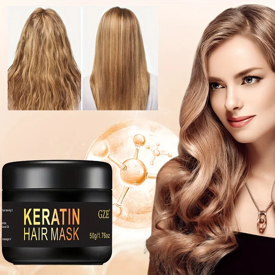 GZE Vitamins Keratin Hair Mask Deep Conditioner - Biotin Protein with Castor Oil Repair for Dry Damaged and Color Treated Hair