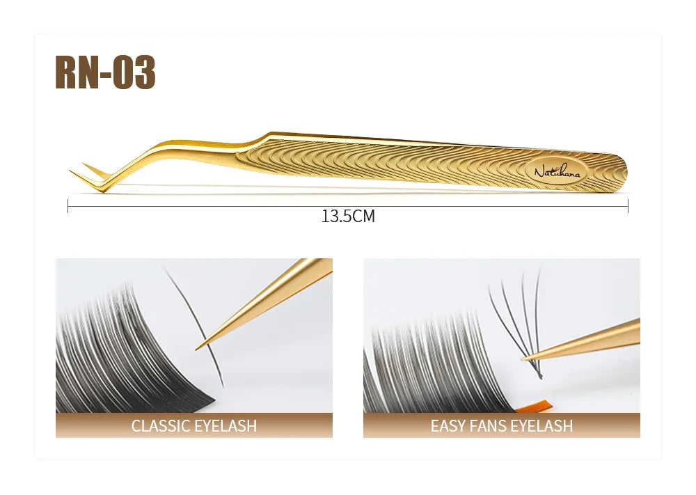 NATUHANA Professional for 3D Tweezers Stainless Steel Volume Eyebrow Tweezer False Eyelash Extension Tweezers for Makeup Tools