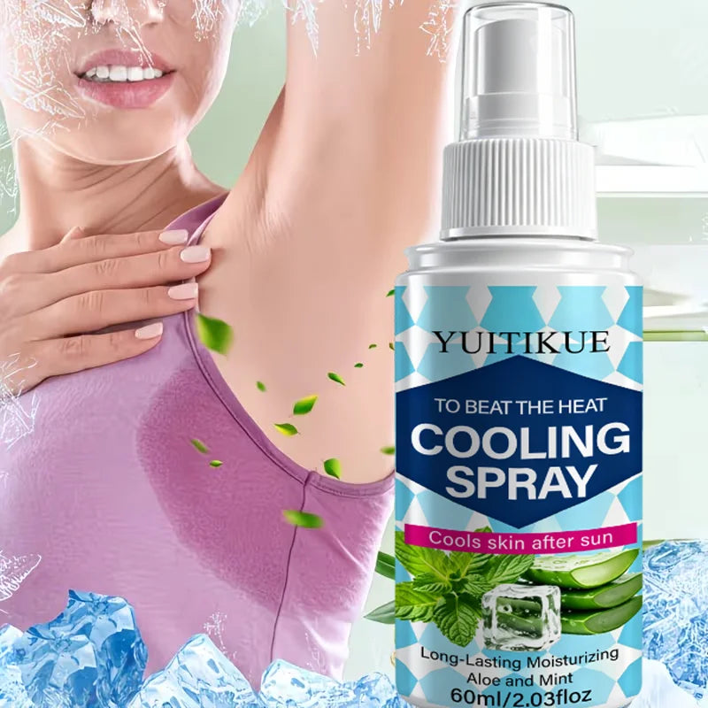 YUITIKUE Cooling Spray, Refreshing Aloe Mint Mist, After Sun Skin Moisturizer for Summer Outdoor Daily Body Skin Care