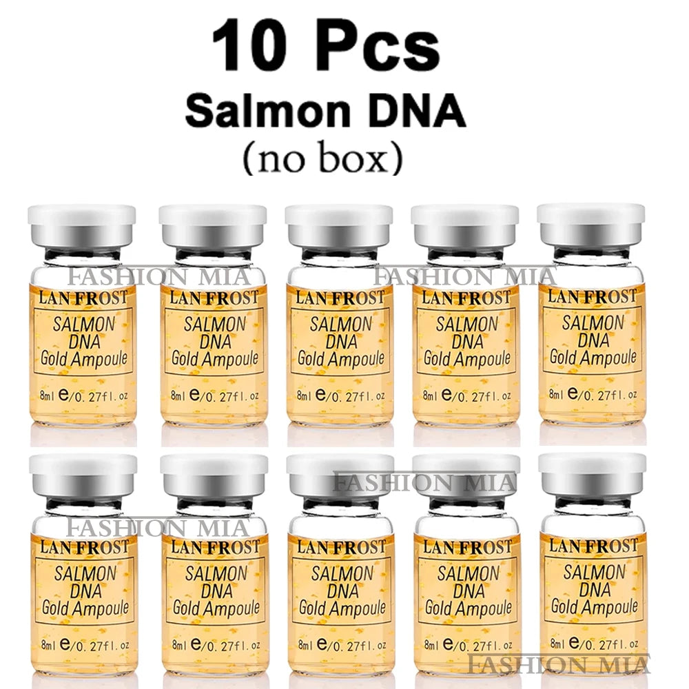 8ml Salmon DNA Gold Ampoule Skin Booster Serum Kit BB Cream Glow Natural Brightening Whitening Moisturizing Face Skin Care