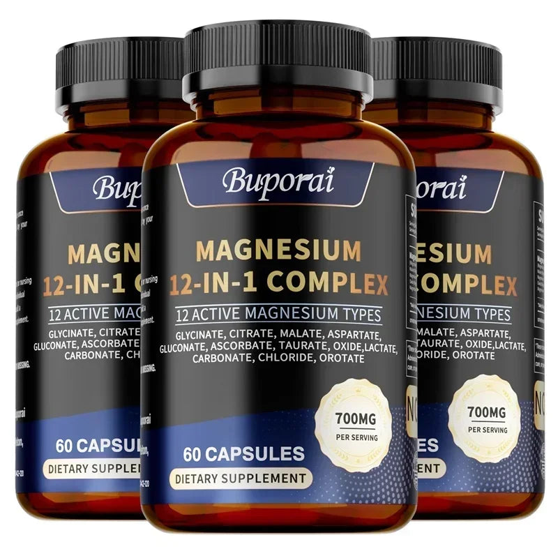 Magnesium Complex Capsules - Relieve Nerve Stress and Muscle Contraction, Support Bone Health and Boost Immune FunctionSupplemen