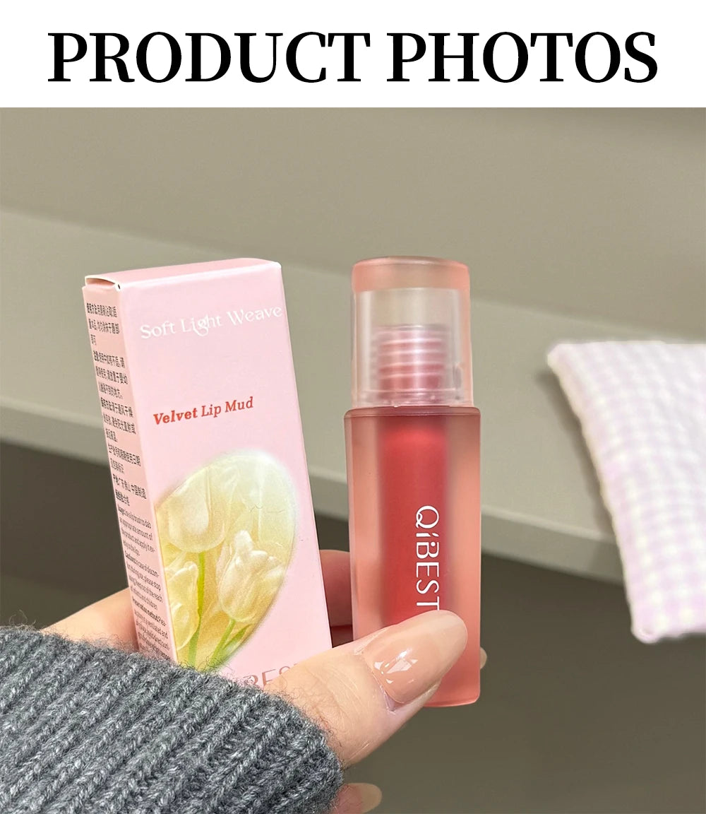 QIBEST 6 Colors Matte Liquid Lipstick Velvet Durable Lip Gloss Sexy Red Lip Stain Makeup Waterproof Lasting Lip Mud Cosmetics