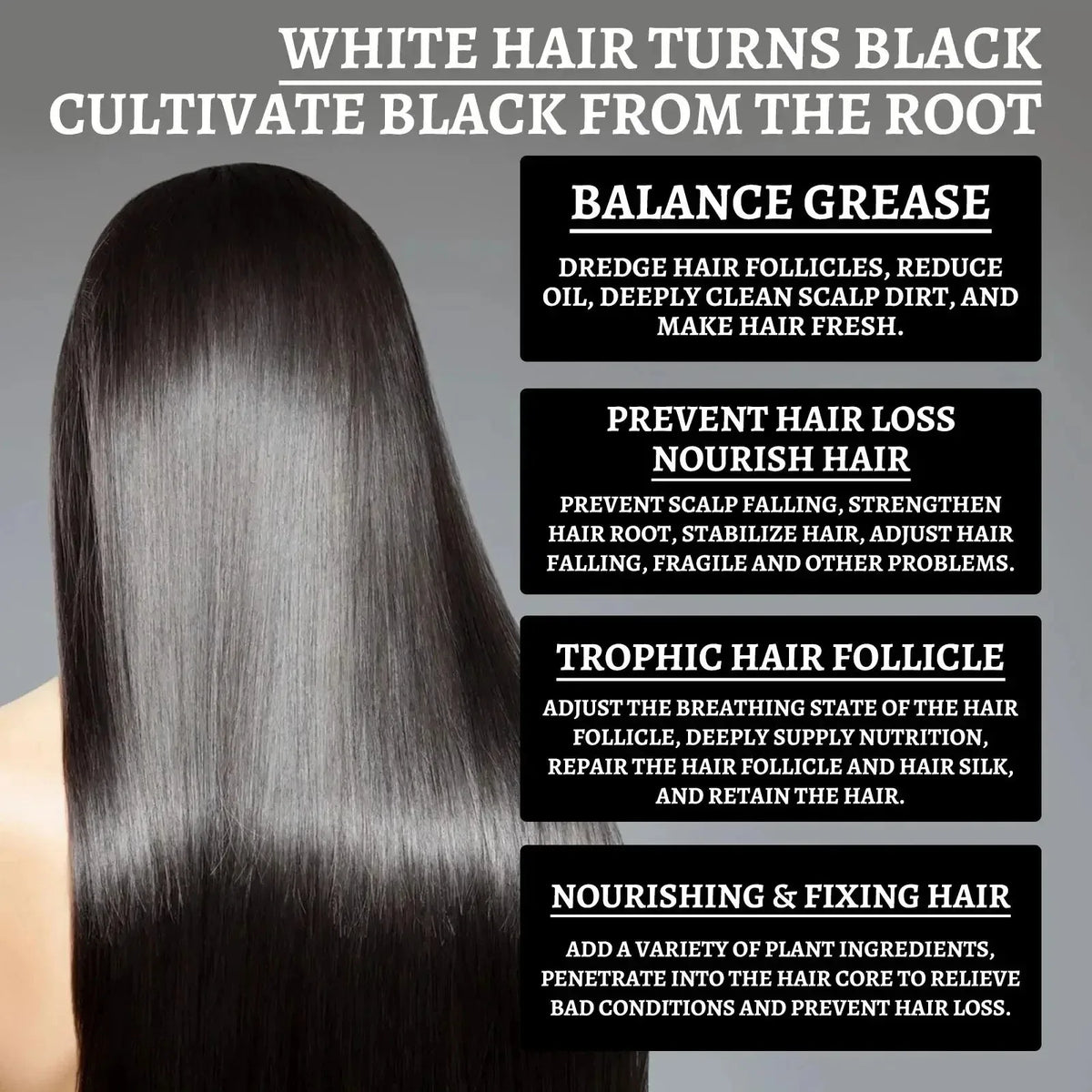 White To Black Gray White Hair Serum Natural Color Repair Nourishessence Anti-gray Care For Men Women *5&JI^
