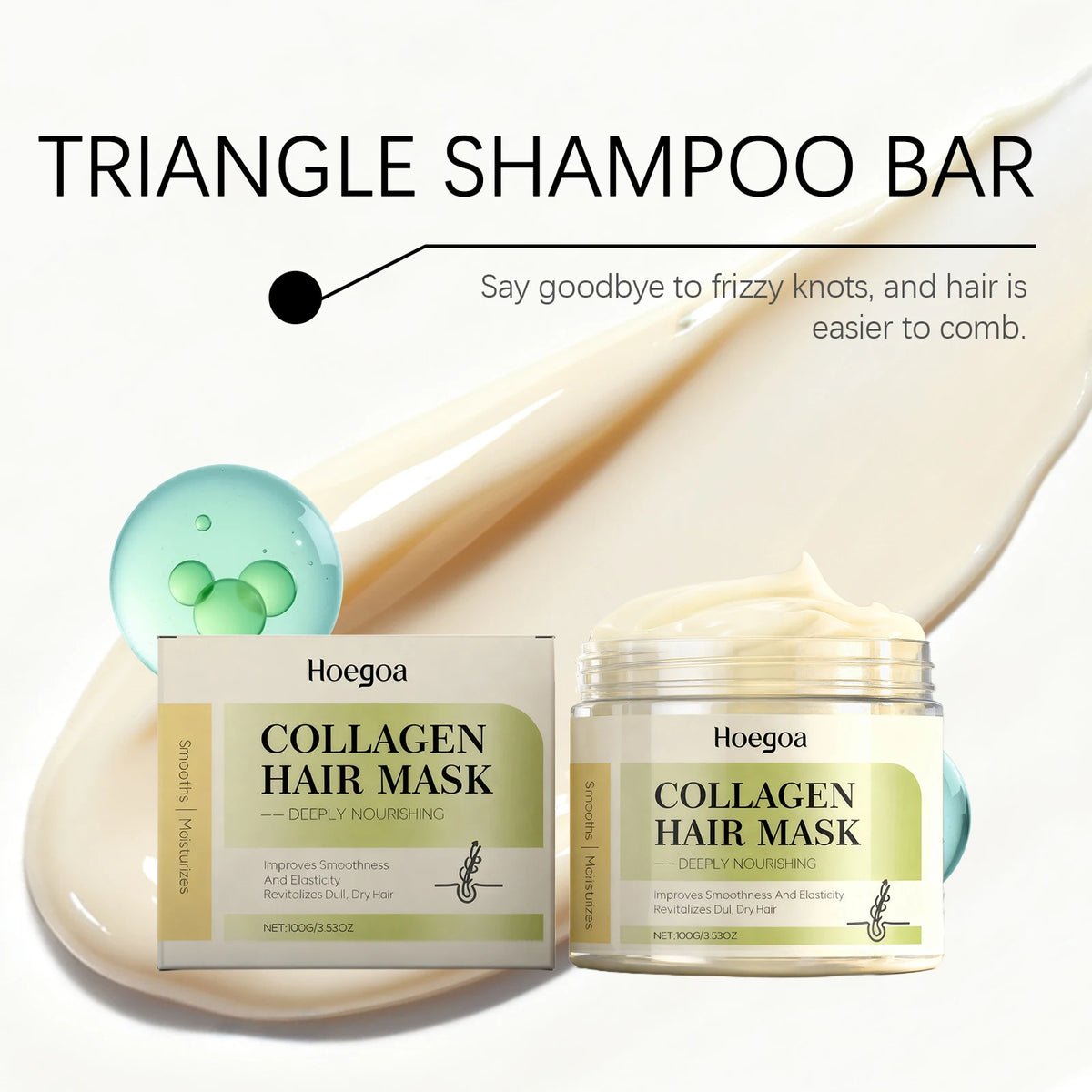 Collagen Ginger Hair Mask For Damaged Hair Repair Smoothing Frizz Control Treatment Deep Conditioner Soft Shiny Voluminous Hair