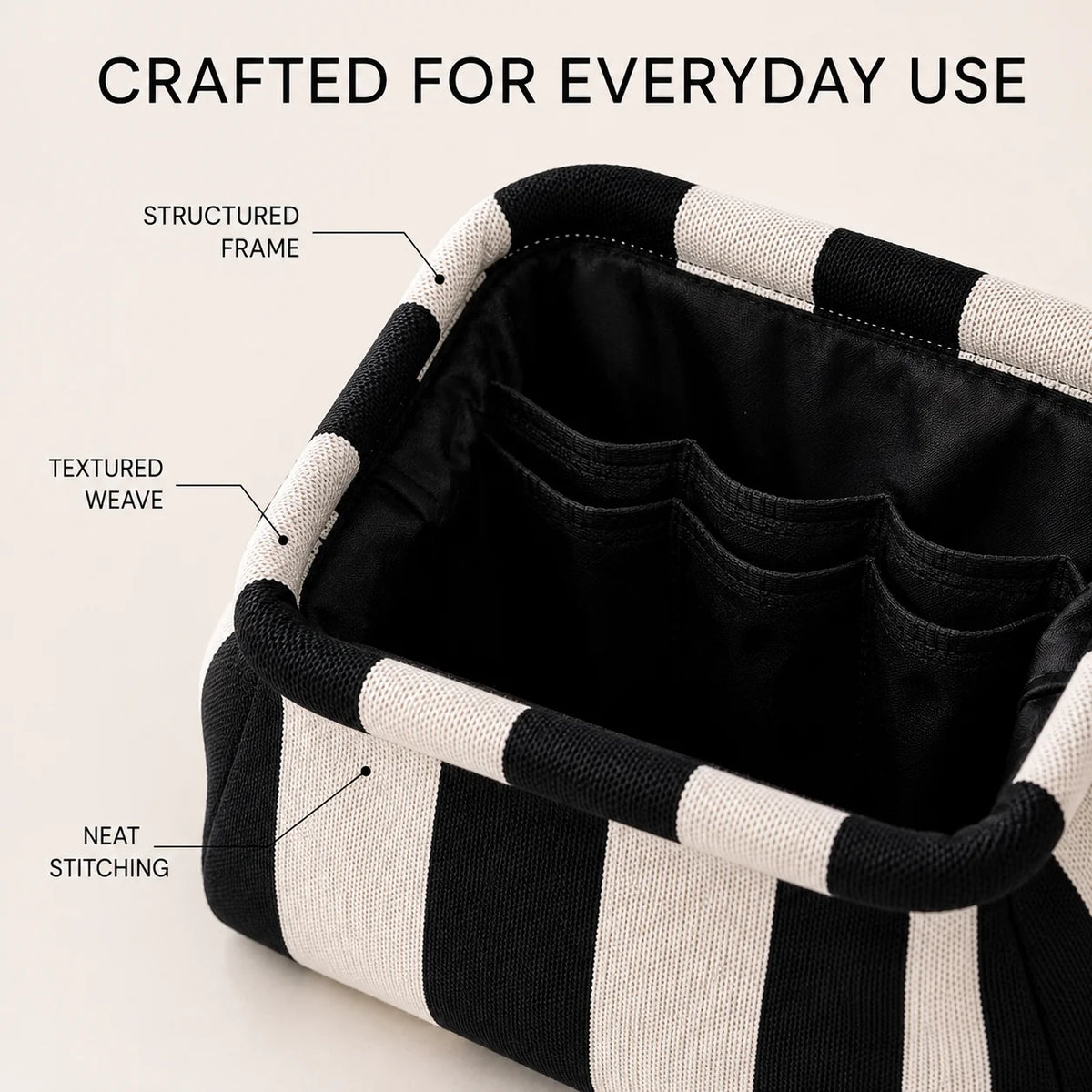 Makeup Storage Pouch Striped Geometric Cosmetic Bag Lightweight Portable Travel Toiletry Handbag For Women Organizer Purse Bags