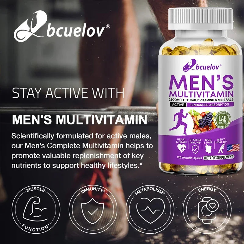 Men's Daily Multivitamin - 22 Vitamins & Minerals, Dietary Supplement for Immunity, Energy, Digestion, Skin, and Overall Health
