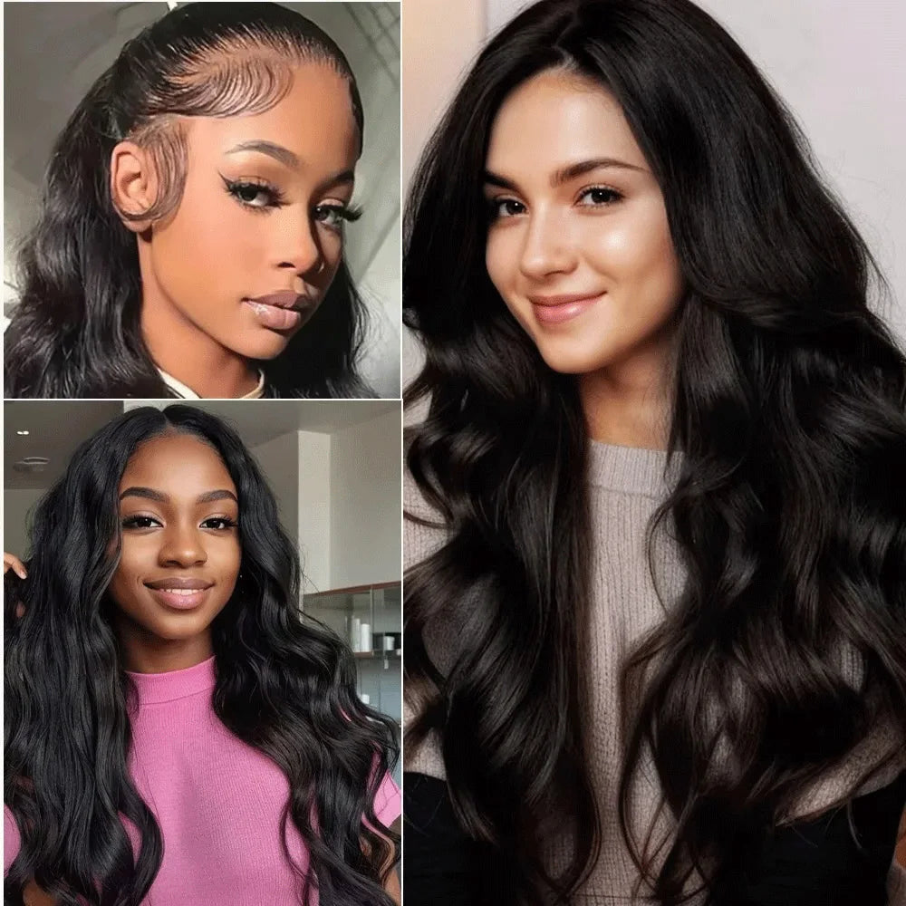 13x6 HD Transparent Lace Front Wigs 5x5 13x4 Body Wave Lace Frontal Wig  40 Inch Brazilian Preplucked Human Hair 200% Density
