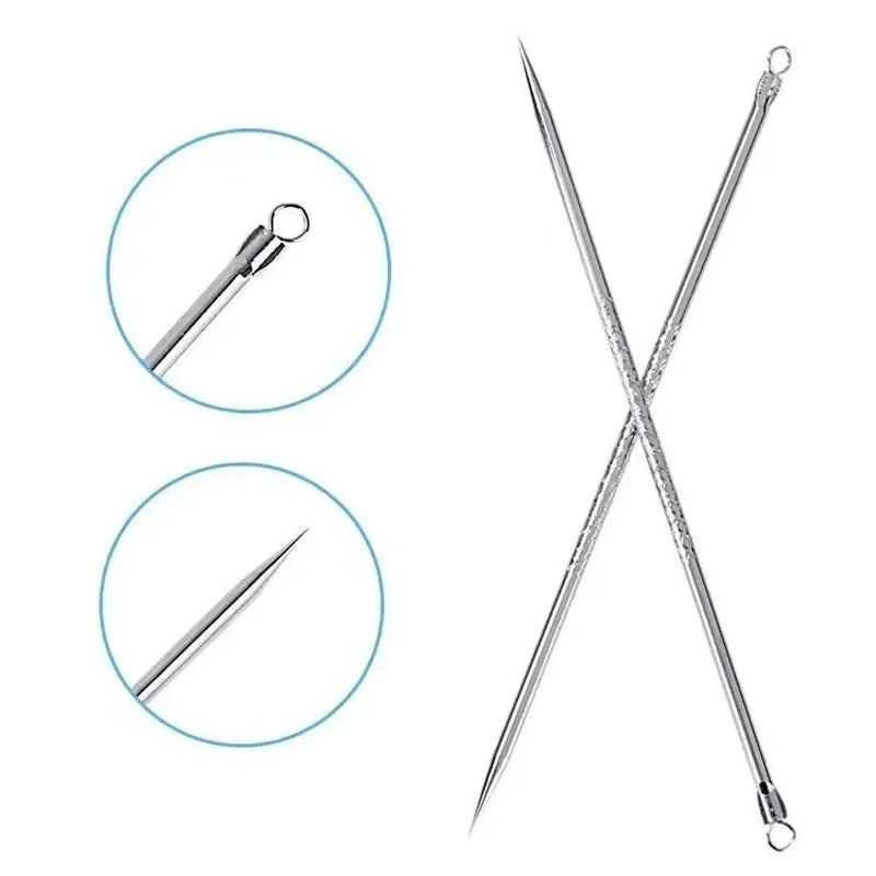 1/2Pcs Blackhead Comedone Acne Pimple Blemish Extractor Remover Stainless Steel Needles Remove Tools Face Skin Care Pore Cleaner