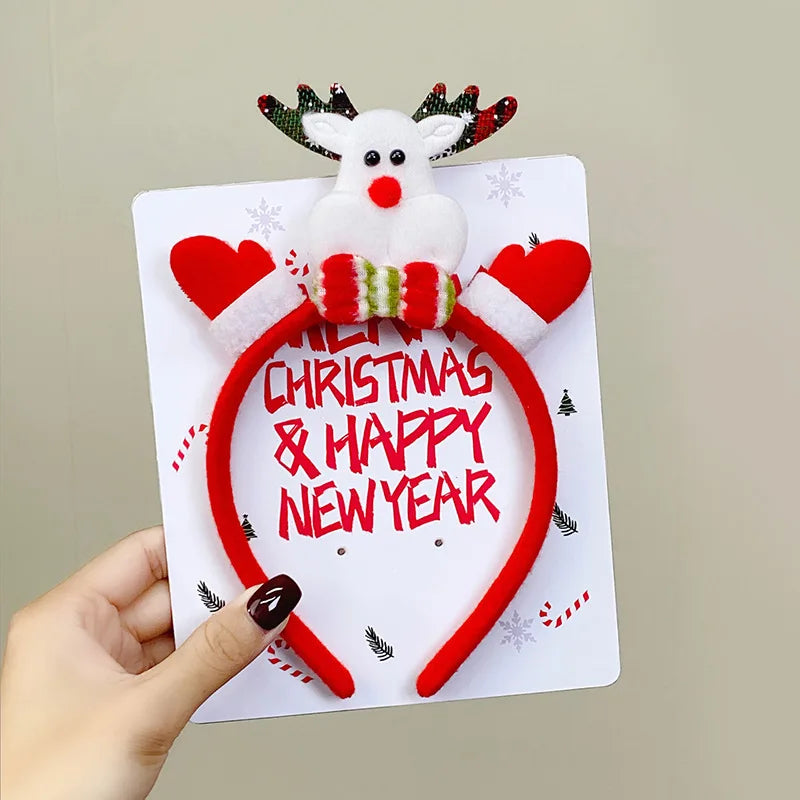 Christmas Headband New Year 2026 Supplies Christmas Hair Pins Xmas Party Headwear Navidad Home Outdoor Hair Hoop