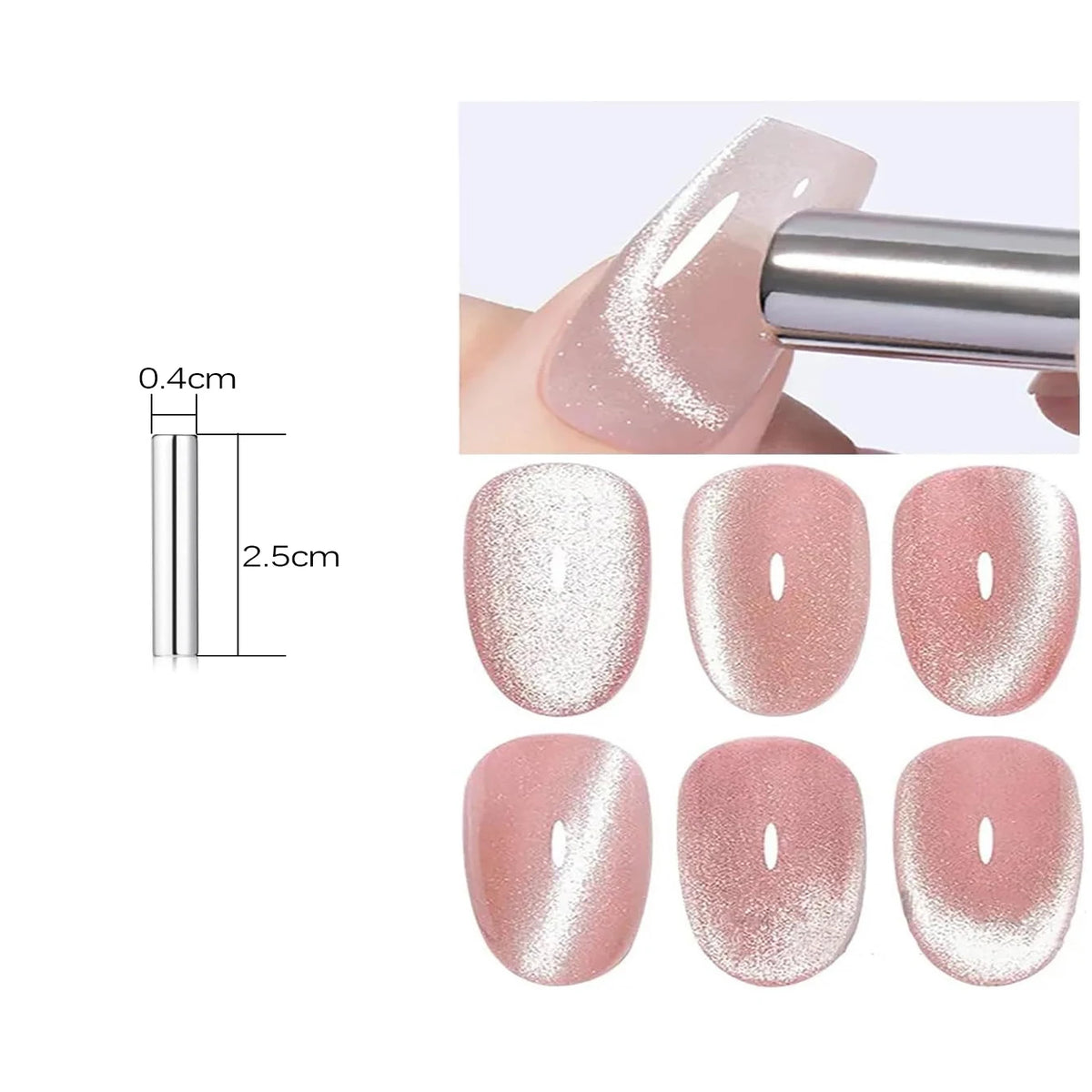 10ML 1-10pcs Christmas Red Nails Gold Black Nails Fiery 10-Color Glass Bead Cat Eye Gel Nail Polish Fine Powder Super Shimmering