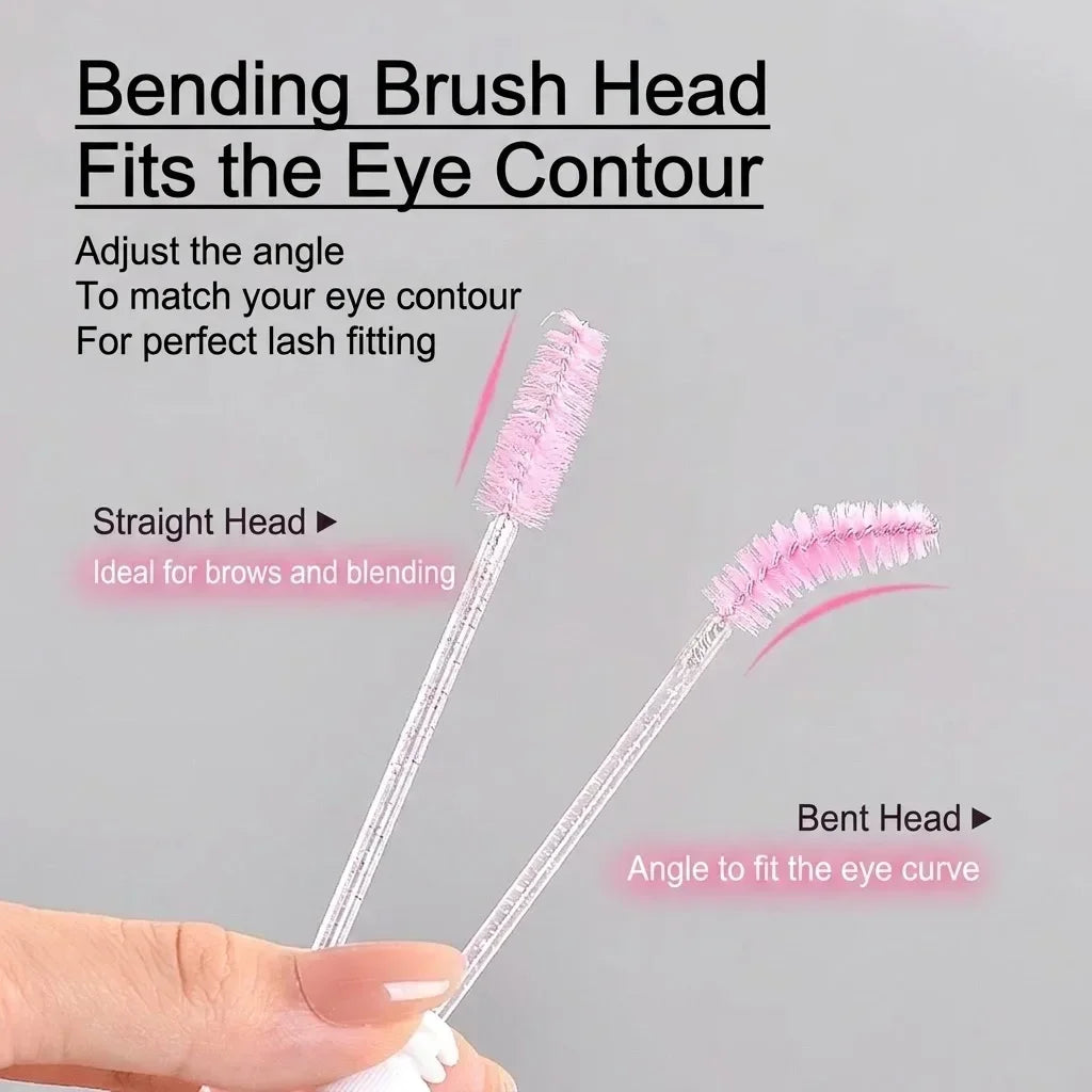 20-Pack Christmas Women Micro Spoolies Ultra-Fine Eyelash & Eyebrow Brushes Lash Extension Wand Comb Makeup Brushes Eyebrow Comb