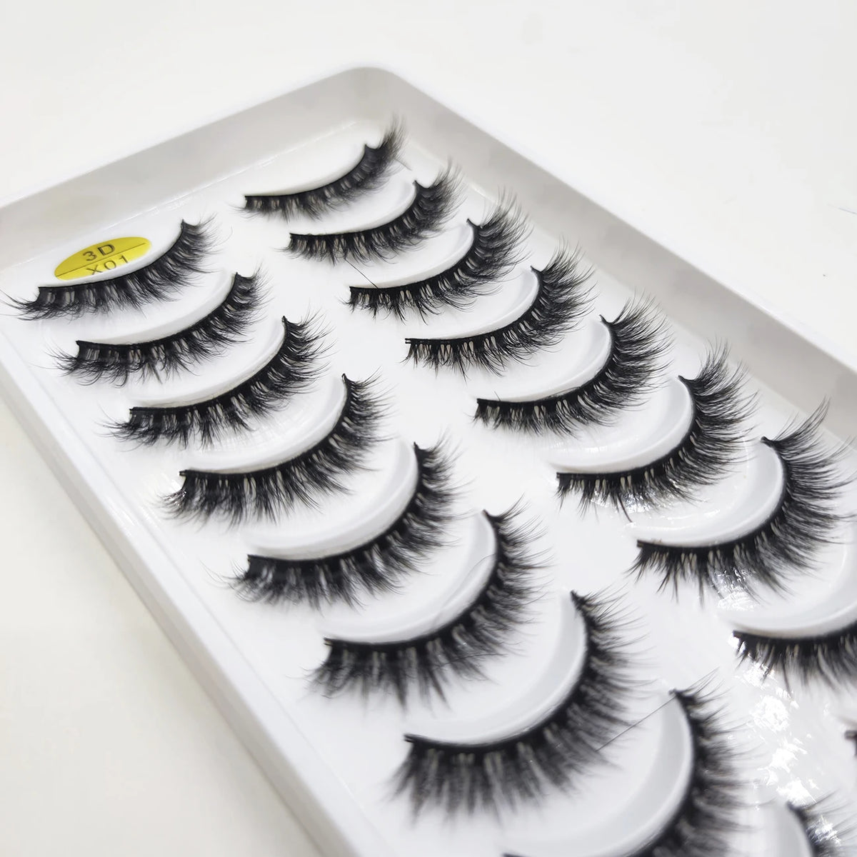 10 Pairs Natural 3d Mink Lashes Soft False Eyelashes Cross Messy Dense Eye Lashes Extension Makeup Faux Cils Cat Mini