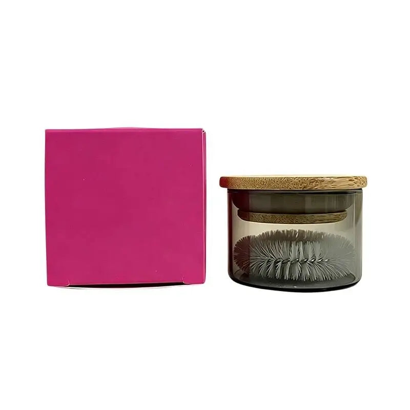 Professional Brush Cleaner Cup 1 Set with Stiff Bristle Brush Smooth Wash Cup for Salon Makeup Artists Nail Technicians