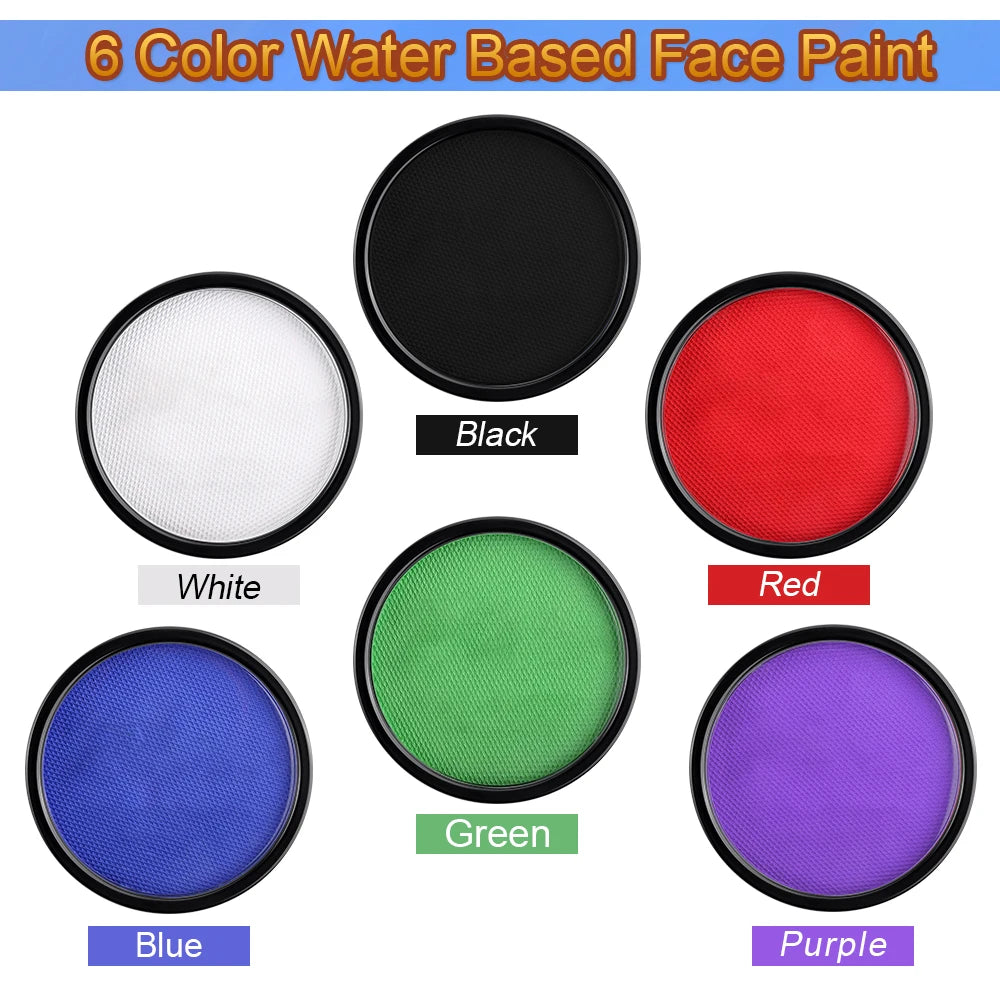 30g Monochrome Water Soluble Face Body Paint Vibrant DIY Makeup for Christmas Parties Long-Lasting Professional Quality Cosmetic