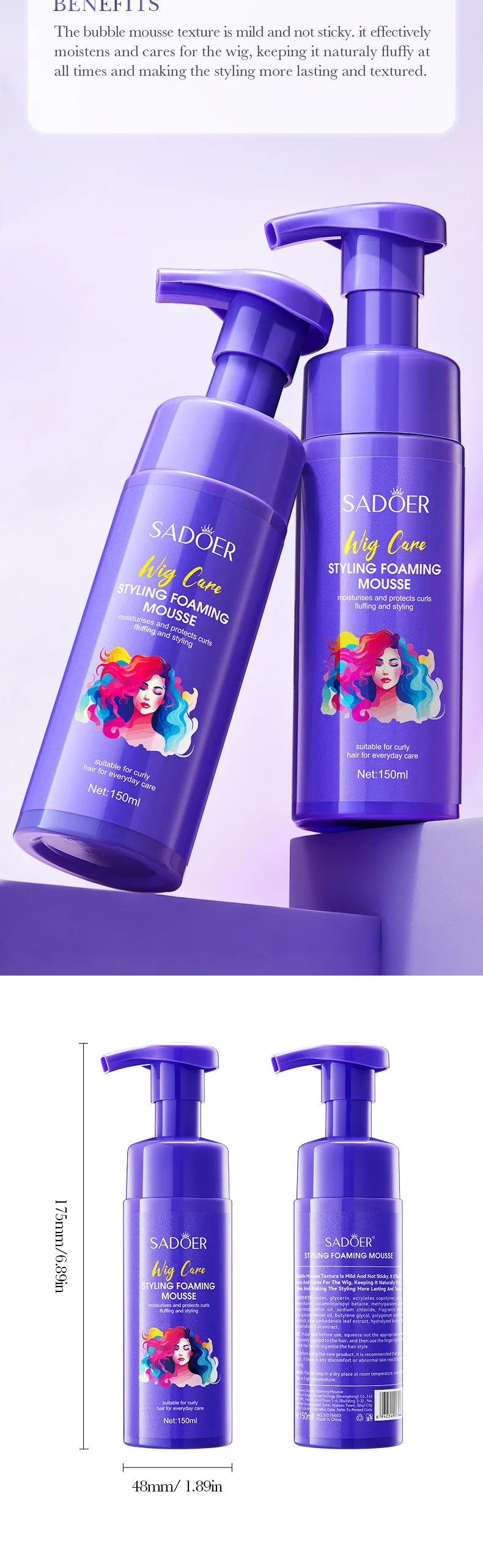 Volumizing Hair Mousse 150ml - Lightweight Styling Foam for Lift & Hold, Refreshing & Long-Lasting Control, Reduces Frizz