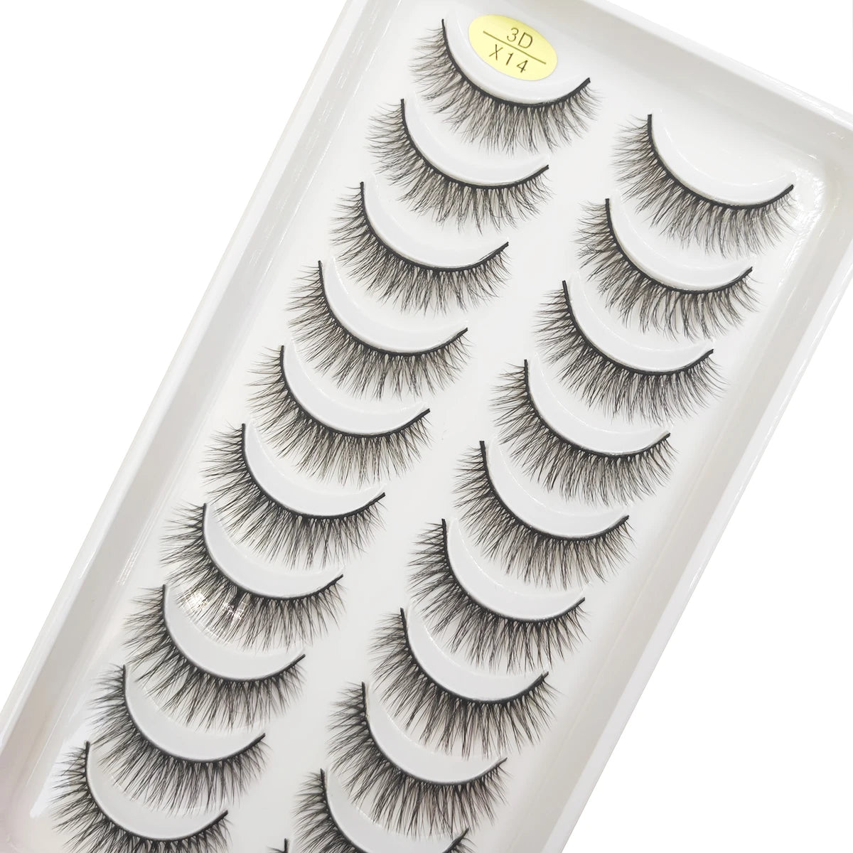 10 Pairs Natural 3d Mink Lashes Soft False Eyelashes Cross Messy Dense Eye Lashes Extension Makeup Faux Cils Cat Mini