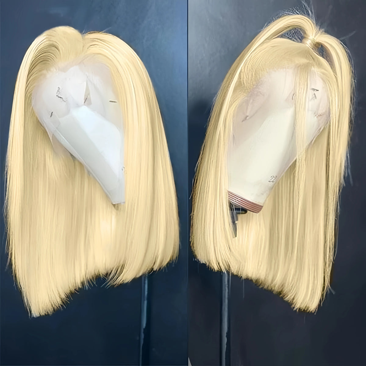 Short Bob Wig Human Hair 13x4 13x6 Transparent Lace Front Human Hair Wigs For Women 613 Honey Blonde Color Lace Frontal Wigs Pre Plucked 220% Density 10 12 14 inch Straight Brazilian Hair