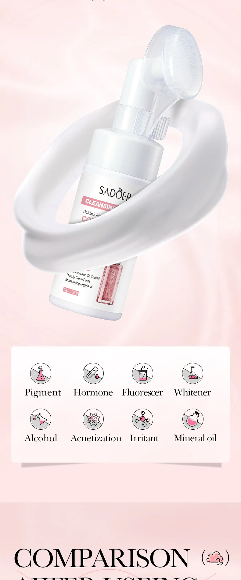 Facial Cleanser Face Wash Foam Face Massasge Facial Hydrating Moisturizing Skin Products Mossee Cleansing Care
