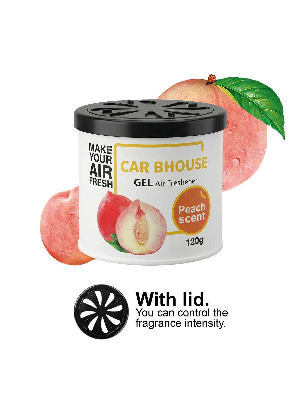 Dual-Purpose Air Freshening Gel for Cars and Homes, 120g with Fruity and Floral Fragrance, Providing Long-Lasting Scent.