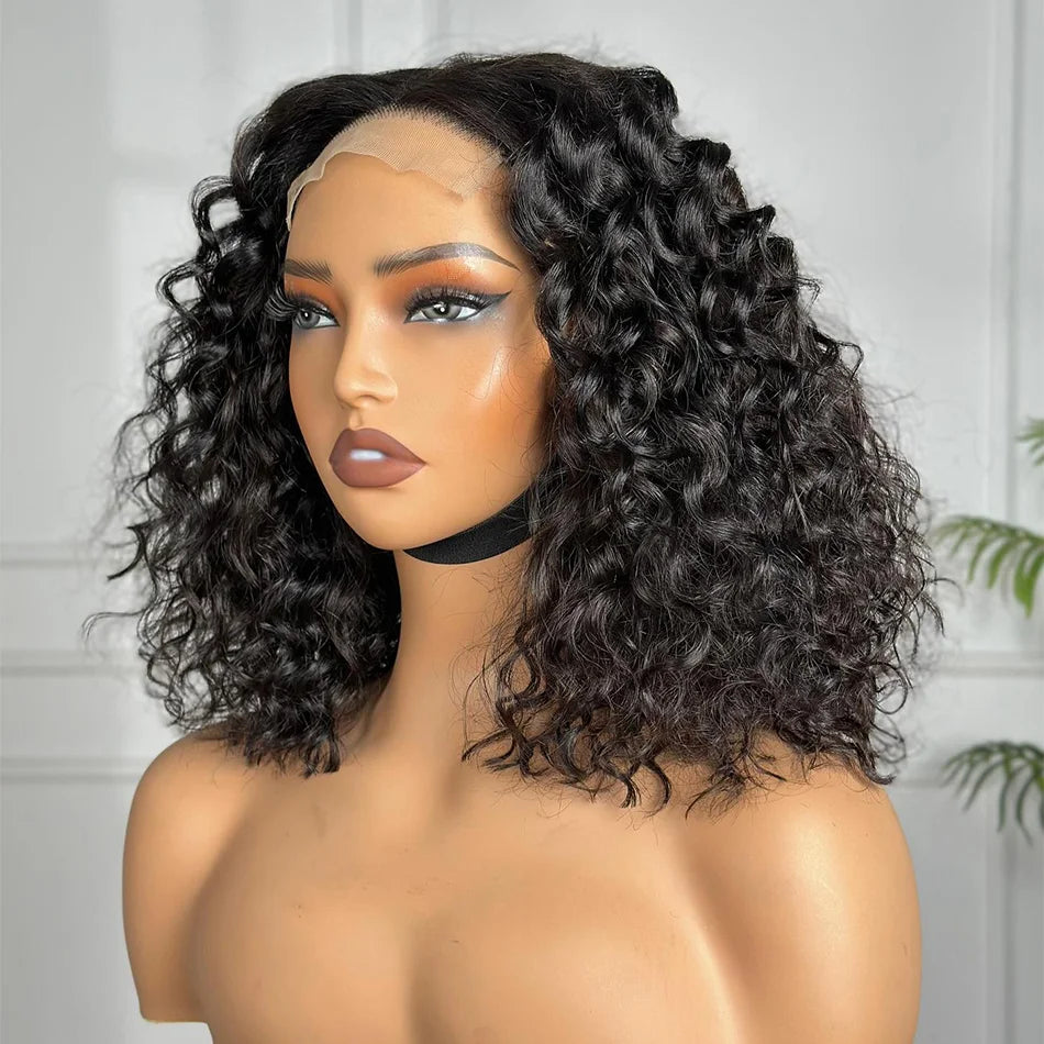 100% Human Hair Short Bob Wigs 13x4 Pre Plucked Human Hair Wig  13x6 Human Hair Deep Wave Human Hair Wigs For Black Women 5x5 Glueless HD Lace Front Wig Ready to Go