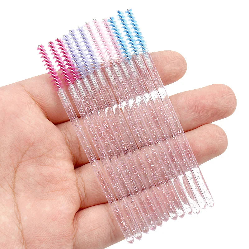 200/500 Pcs Eyelash Brushes Disposable Crystal Fine Head Eyebrow Brush  Mascara Wand Applicator Lashes Extension Makeup Tools
