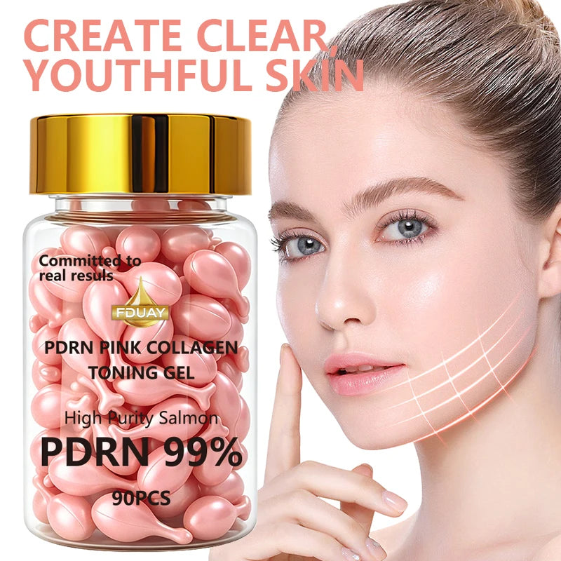 Pink Collagen Capsules 99% High-Purity Salmon Deep Skin Nourishment Brightens Dullness Boosts Elasticity Beauty and Skincare