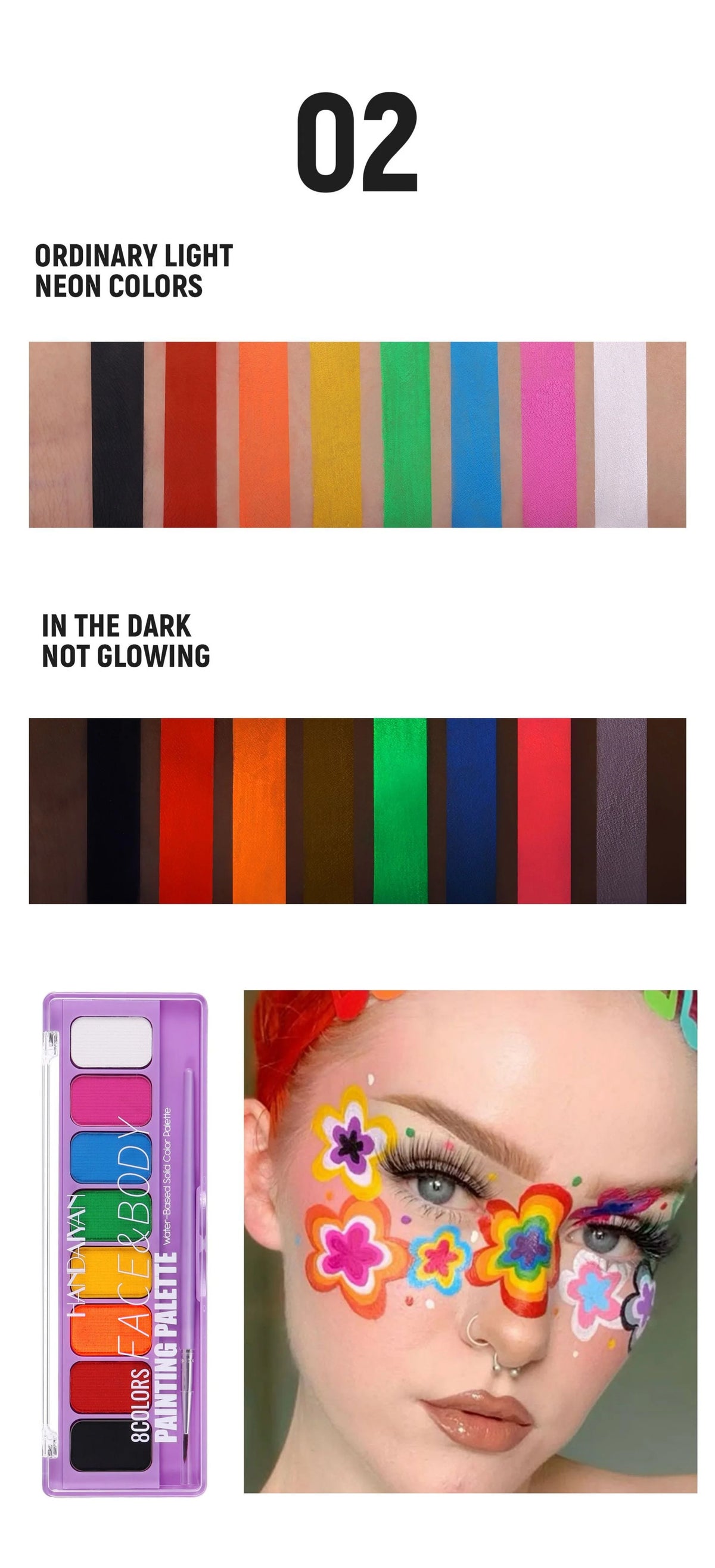 8 Colors Glow Fluorescent Neon Oil Face Body Art Paint UV Glow Oil Painting Halloween Party Fancy Dress Beauty Makeup Cosmetics
