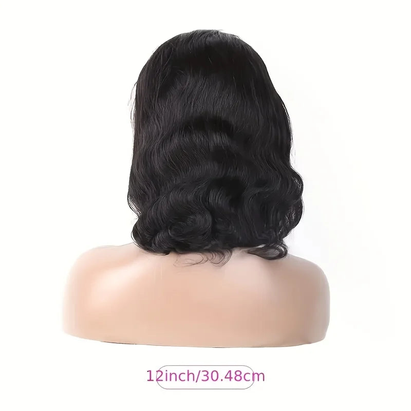 13x6 Hd Lace Frontal Wigs Glueless Human Hair Short Bob Wigs Body Water Wave Lace Front Wigs Brazilian Virgin Hair Natural Black