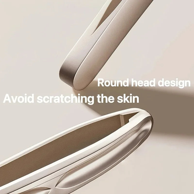 Stainless Steel Eyebrow Clips for Precision Beard and Mustache Trimming Gentle on Light Beige Round Head Tweezers Christmas Gift