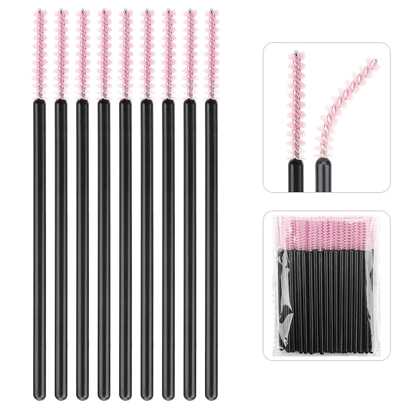 50pc Disposable Eyelash Makeup Brush Mascara Wands Micro Brushes Cosmetics Microbrush Eyebrow Applicator Lash Extension Supplies