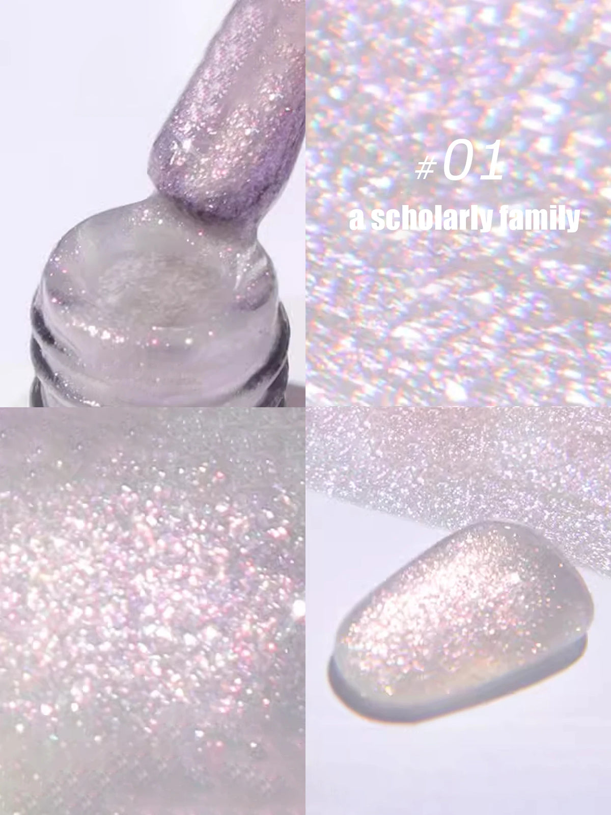 MN 1-9PCS Pink Blue White Green Color Series Gel Nail Polish With Strobe Glitter Brocade Diamond Gel Polish