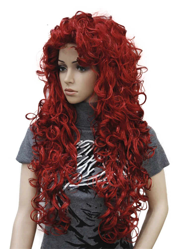 StrongBeauty Long Curly Red Synthetic Wig Cosplay Wigs COLOUR CHOICES
